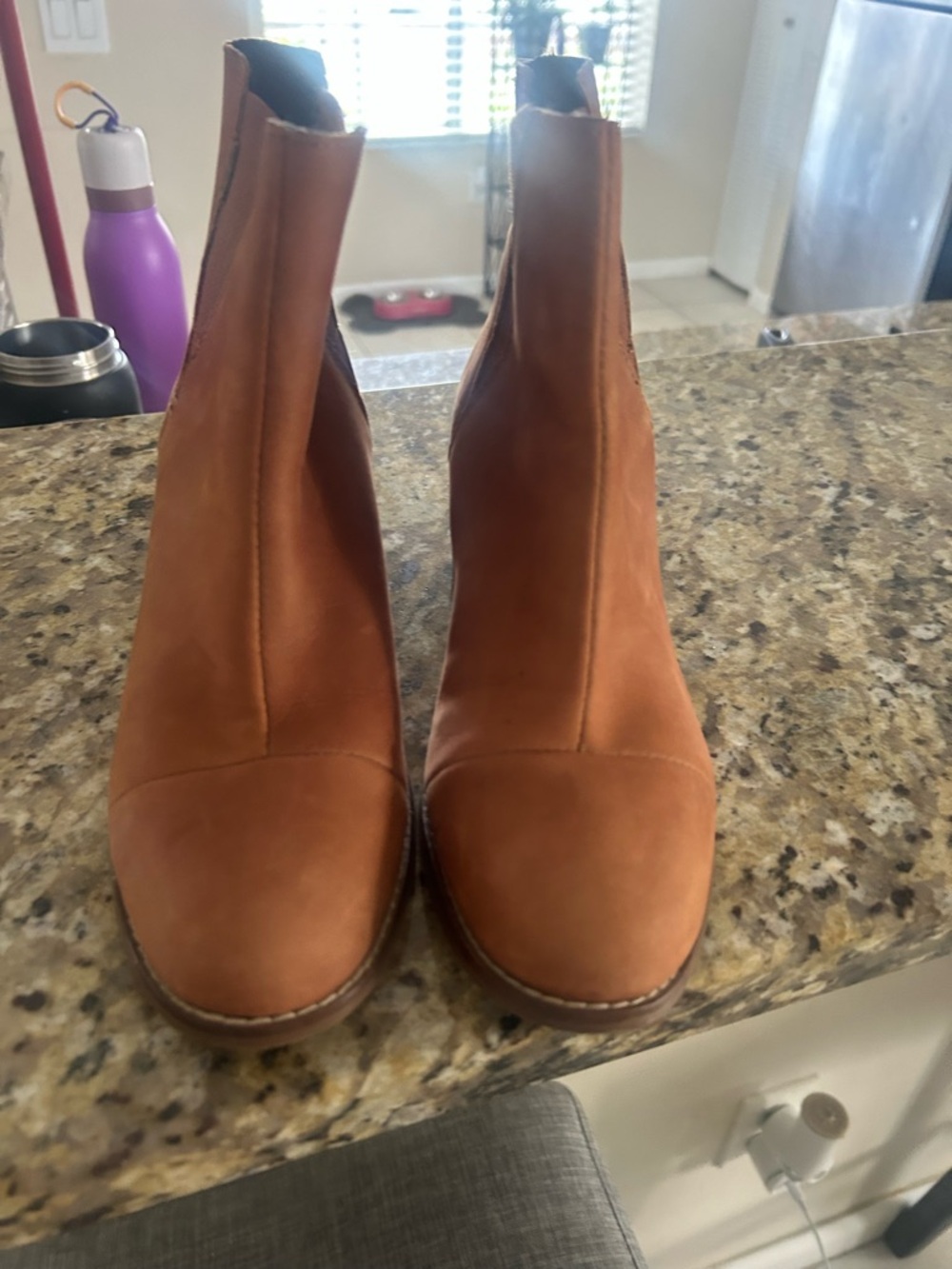 Toms Chestnut Suede Chelsea Ankle Booties